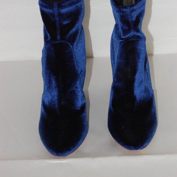 37/US7❤️Aquazzura Stretch Velvet Leather High Heels Ankle Boots Bootie ITALY - Picture 3 of 8